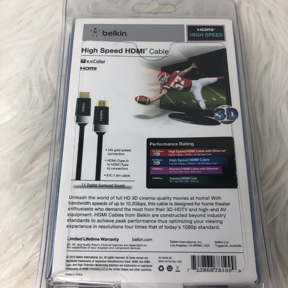 Belkin HDTV High Speed HDM Cable 6ft - Picture 2 of 5